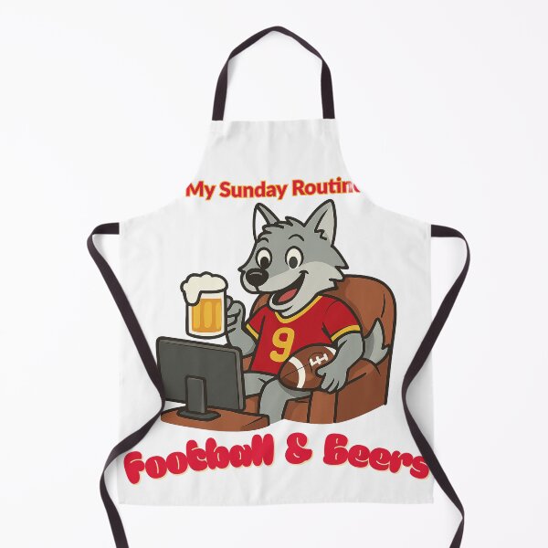 Item preview, Kansas City Chiefs My Sunday Routine: KC Wolf & Beers Cartoon designed and sold by ThatFootball12.