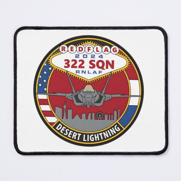 Item preview, Red Flag 2024: 322 SQN RNLAF Desert Lightning Commemorative Patch designed and sold by CharlieDesings.