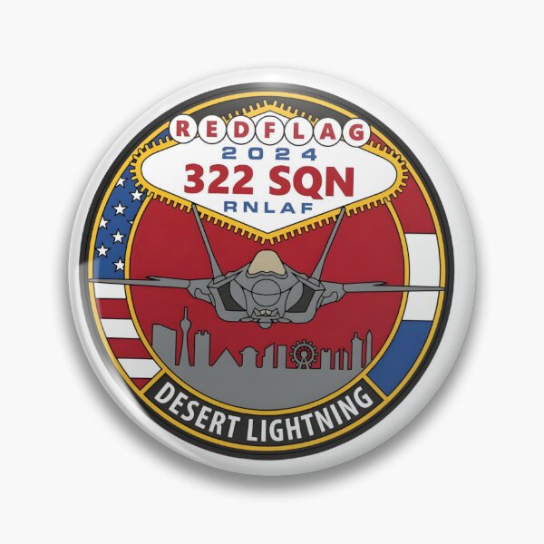 Item preview, Red Flag 2024: 322 SQN RNLAF Desert Lightning Commemorative Patch designed and sold by CharlieDesings.