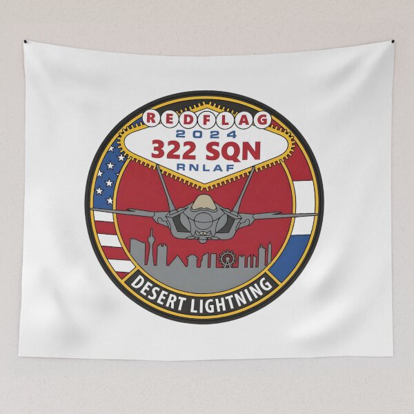 Item preview, Red Flag 2024: 322 SQN RNLAF Desert Lightning Commemorative Patch designed and sold by CharlieDesings.