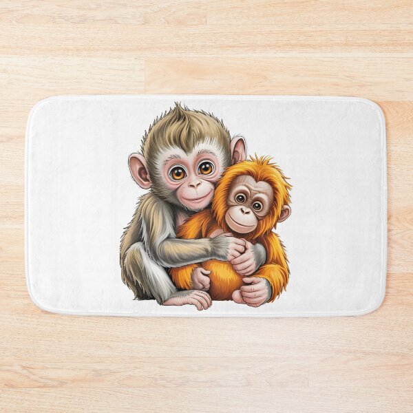 Item preview, Punch the Monkey Cute Baby Macaque Holding Plush Toy Illustration designed and sold by CoastalEmp.