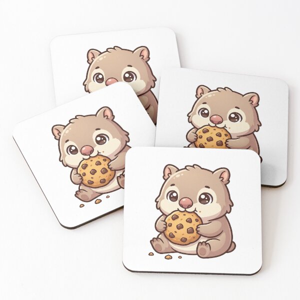 Item preview, Cute wombat baby with a biscuit designed and sold by Simplify-Art.