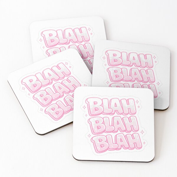 Item preview, Blah Blah Blah Pink Retro Typography Funny Sarcastic Quote Sticker designed and sold by GozdeSoftChaos.