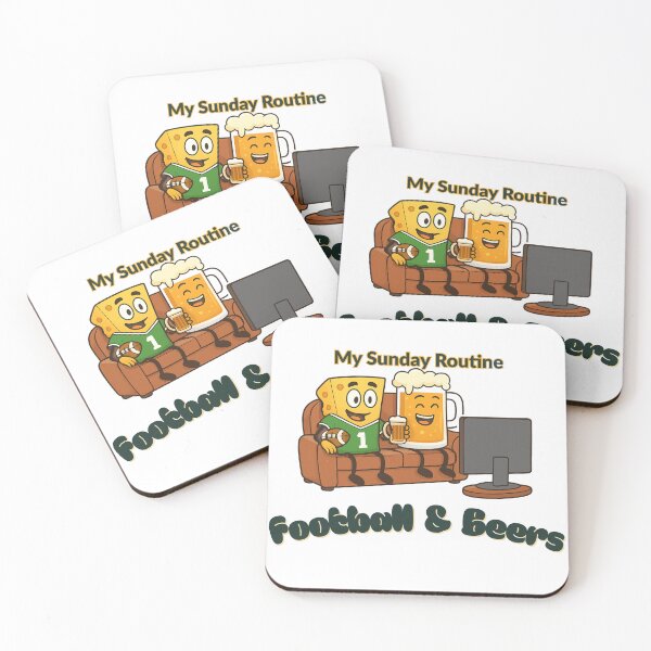Item preview, Green Bay Packers My Sunday Routine: Cheesehead & Beers Cartoon designed and sold by ThatFootball12.
