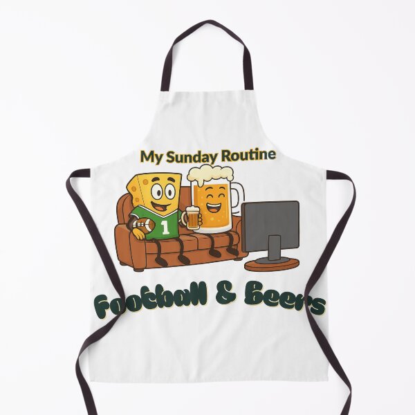 Item preview, Green Bay Packers My Sunday Routine: Cheesehead & Beers Cartoon designed and sold by ThatFootball12.