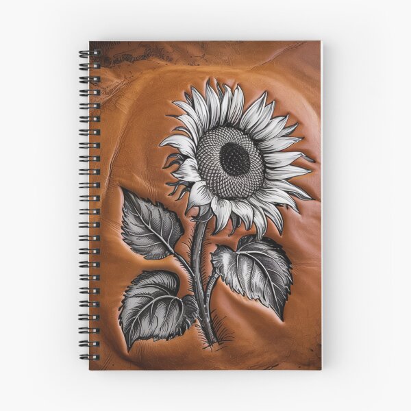 Item preview, Tooled Leather Sunflower Rustic Western Floral Design designed and sold by CoastalEmp.