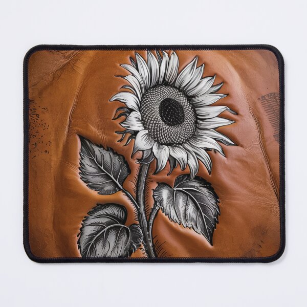 Item preview, Tooled Leather Sunflower Rustic Western Floral Design designed and sold by CoastalEmp.