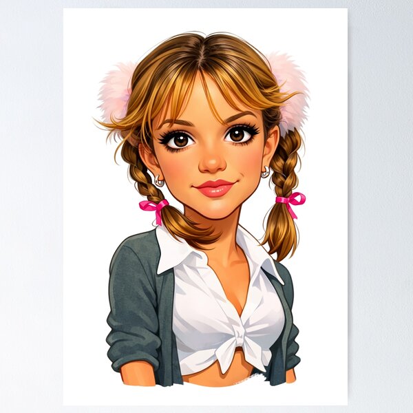 Item preview, Britney Baby One More Time Inspired Pop Star Illustration | 90s Pop Nostalgia Art designed and sold by SimplyJasper.