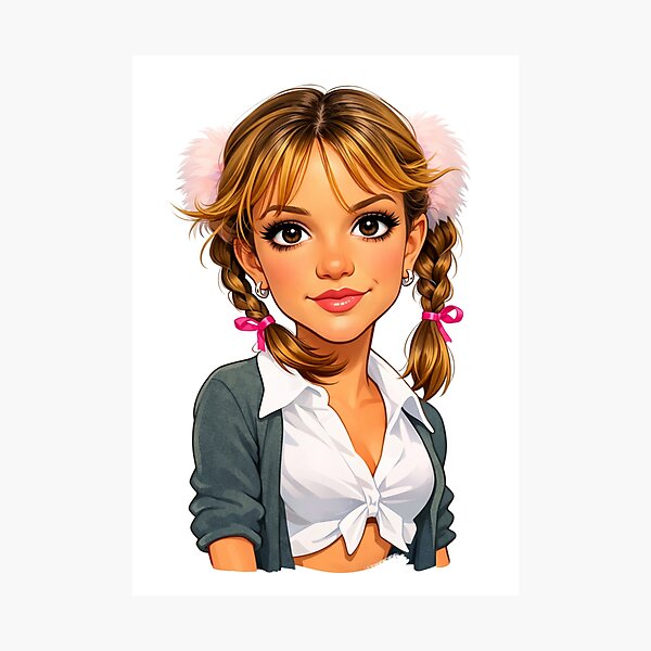 Item preview, Britney Baby One More Time Inspired Pop Star Illustration | 90s Pop Nostalgia Art designed and sold by SimplyJasper.