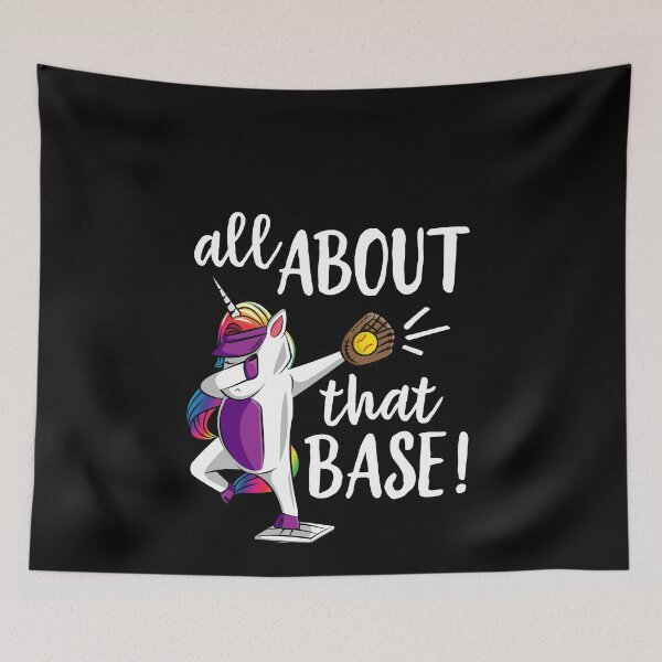 Item preview, Softball Dabbing Unicorn Girls Softball Dab Softball Gift All About That Base White designed and sold by Rhynowear.