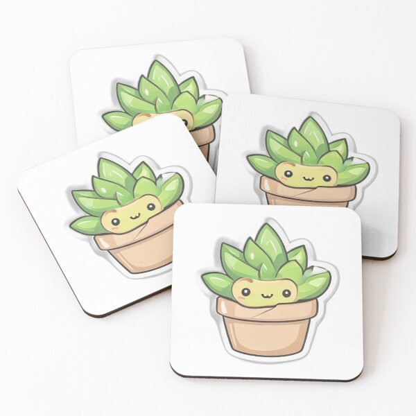 Item preview, Cute Kawaii Succulent with Happy Face Sticker designed and sold by PrintMadog.