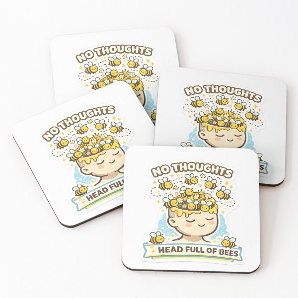 Item preview, No Thoughts Head Full of Bees Cute Funny Bee Meme designed and sold by ElLocoMus.