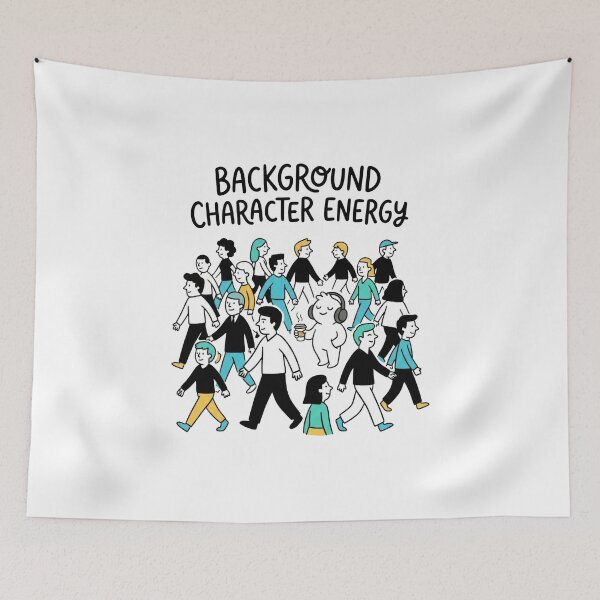 Item preview, Background Character Energy Introvert Humor Design designed and sold by Quiet Mode Studio.