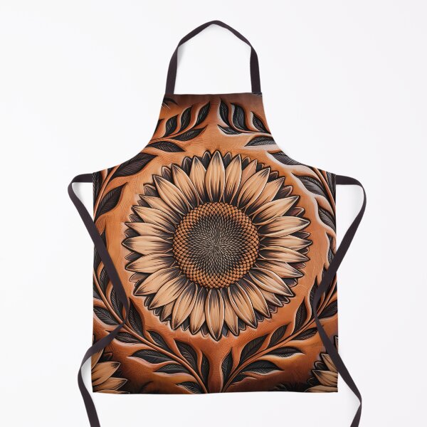 Item preview, Western Tooled Leather Sunflower – Rustic Floral Design designed and sold by CoastalEmp.