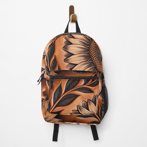 Item preview, Western Tooled Leather Sunflower – Rustic Floral Design designed and sold by CoastalEmp.