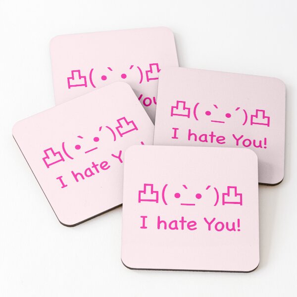 Item preview, I hate you Japanese Kaomoji (hot pink) designed and sold by Thelittlelord.