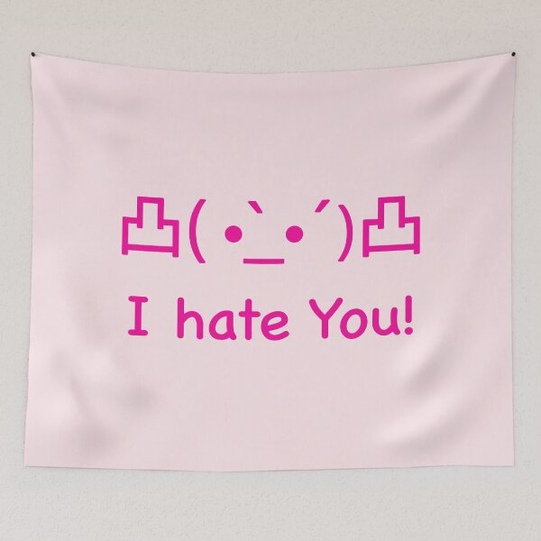Item preview, I hate you Japanese Kaomoji (hot pink) designed and sold by Thelittlelord.