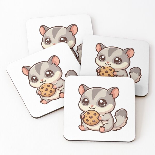 Item preview, Cute short-headed gliding possum with a biscuit designed and sold by Simplify-Art.