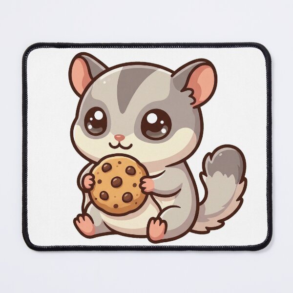 Item preview, Cute short-headed gliding possum with a biscuit designed and sold by Simplify-Art.
