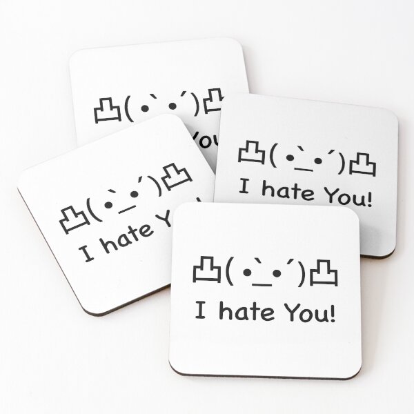 Item preview,  I hate you Japanese Kaomoji (black) designed and sold by Thelittlelord.