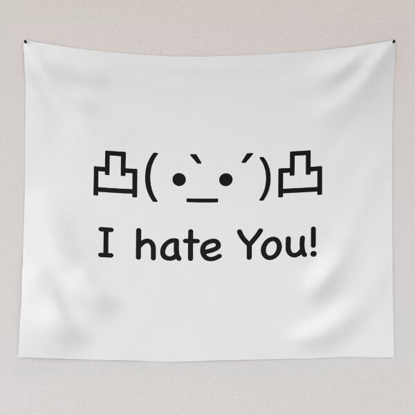 Item preview,  I hate you Japanese Kaomoji (black) designed and sold by Thelittlelord.