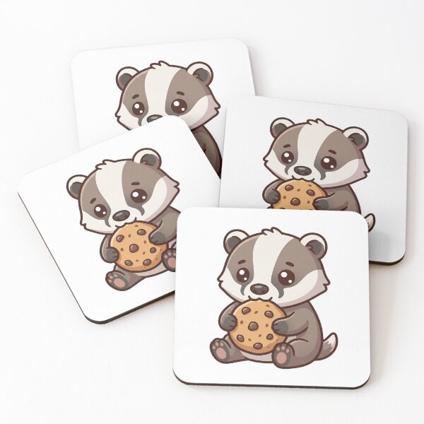 Item preview, Cute baby badger with a biscuit designed and sold by Simplify-Art.