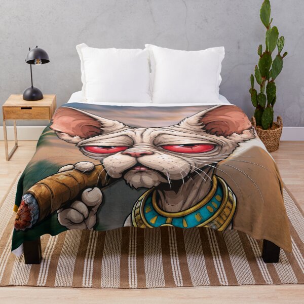 Item preview, A caricature of a very tired Egyptian cat smoking a cigar! designed and sold by Alan-David.