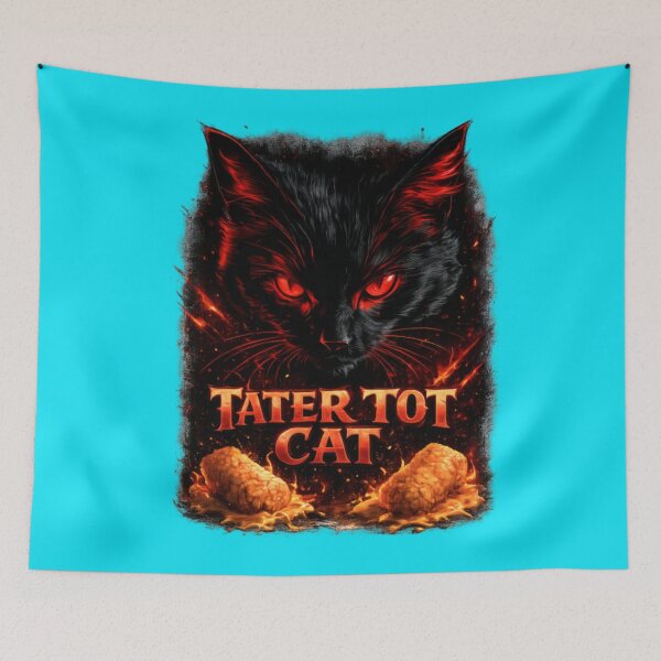 Item preview, Tater Tot Cat – Dark Black Cat with Red Eyes | Funny Cat Lover Graphic designed and sold by CatLovers Studio.