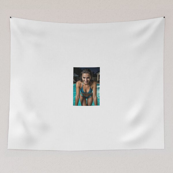 Item preview, Glowing Woman in Turquoise Bikini Night Pool designed and sold by CathryneDelamort.