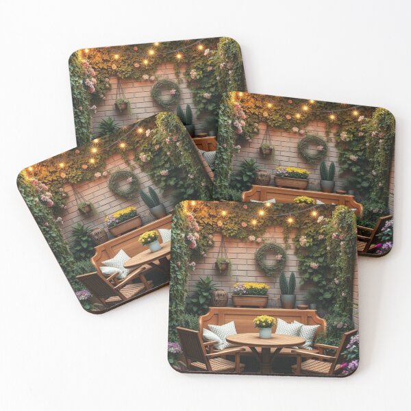 Item preview, Cozy Urban Garden Patio with String Lights designed and sold by Jade Ado.