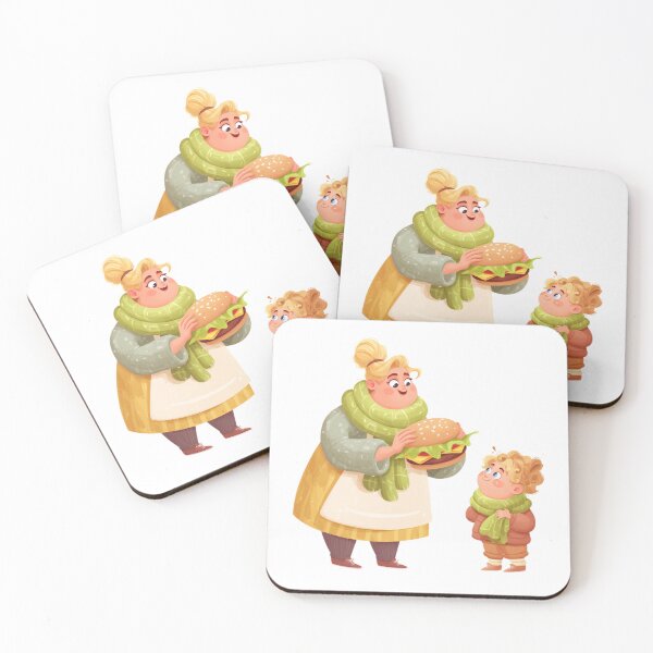 Item preview, Cozy Family Burger Time Whimsical Foodie Illustration designed and sold by BigStar-Cart.