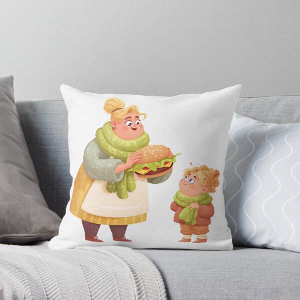 Item preview, Cozy Family Burger Time Whimsical Foodie Illustration designed and sold by BigStar-Cart.
