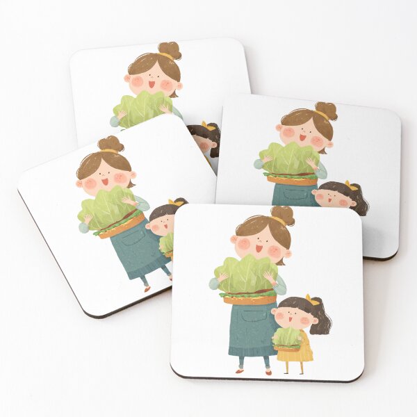 Item preview, Homegrown Lettuce Harvest Whimsical Mother Daughter Art designed and sold by BigStar-Cart.
