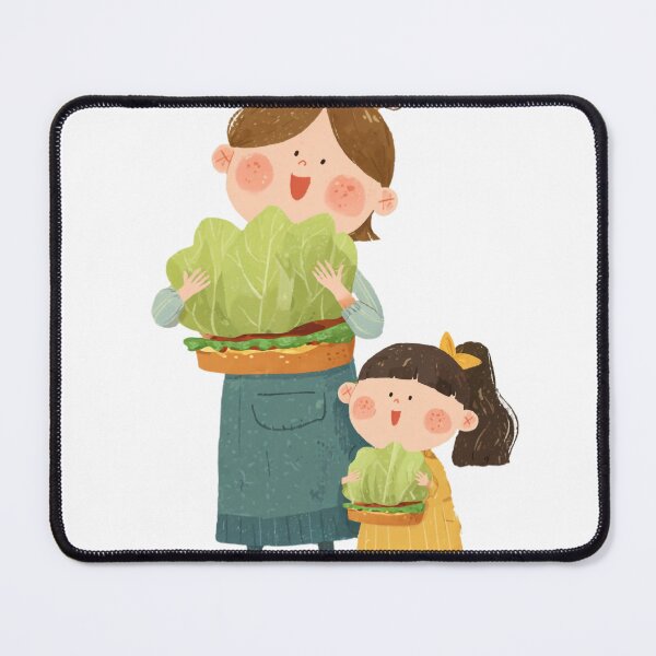 Item preview, Homegrown Lettuce Harvest Whimsical Mother Daughter Art designed and sold by BigStar-Cart.