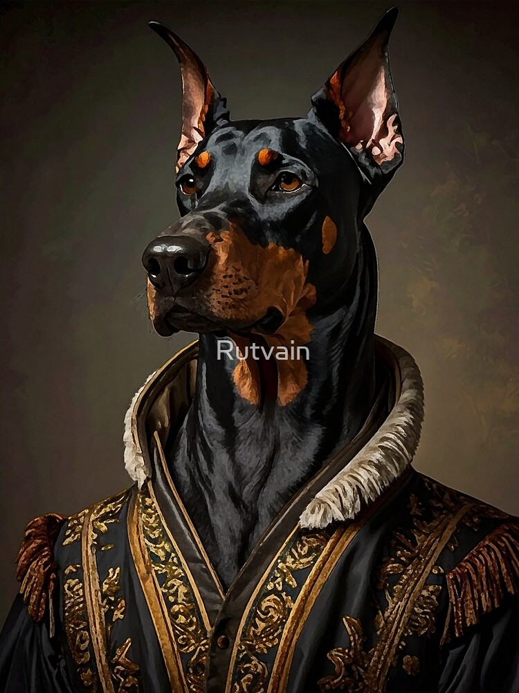 Thumbnail 3 of 3, Scarf, Royal Doberman Renaissance Portrait designed and sold by Rutvain.