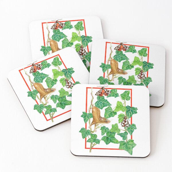 Item preview, mouse and tigermoths in red frame designed and sold by peaceofwork.
