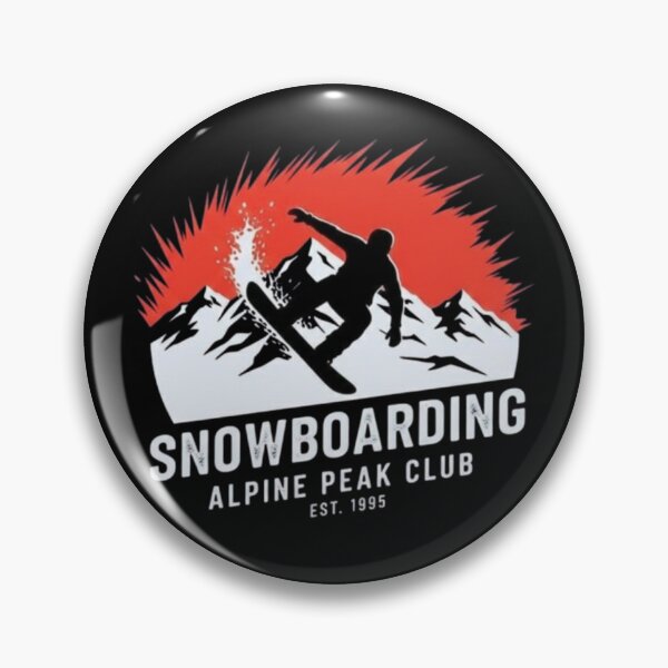Item preview, Alpine Peak Club – Snowboarding Adventure Badge designed and sold by Dogandesighn.