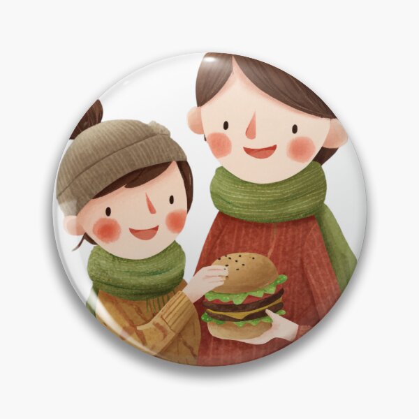 Item preview, Mother Daughter Burger Date Hand Drawn Cozy Art designed and sold by BigStar-Cart.