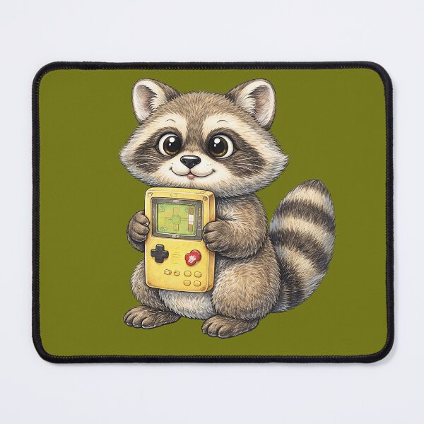 Item preview, Retro Raccoon Tangled in Console Cables – Cute 8-Bit Gaming Sticker Illustration designed and sold by Felixuss.