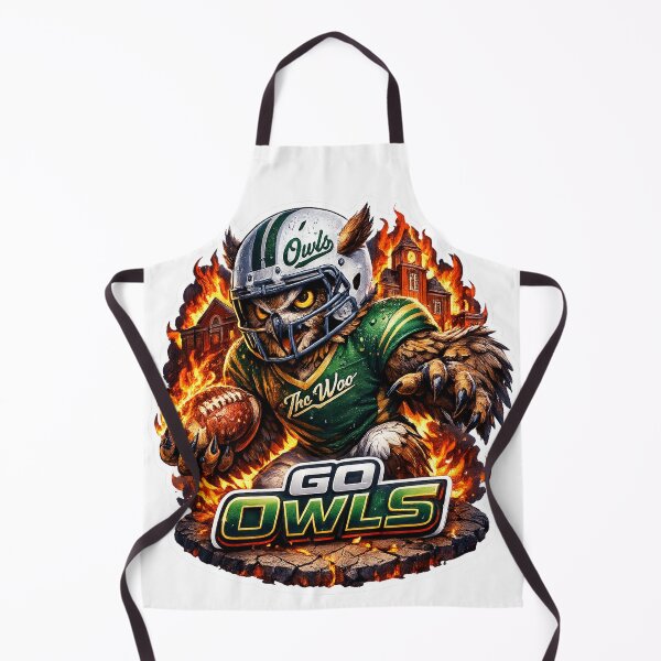 Item preview, Fierce Owl Football Mascot Burning Campus – Go Owls Sticker Art designed and sold by ARTCREATESHOP.