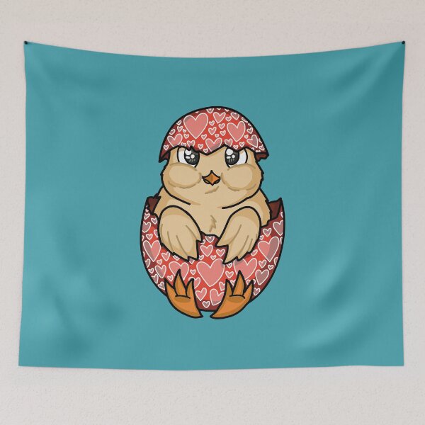 Item preview, Easter Baby Chicken with Red Egg Shell and Heart Pattern designed and sold by elizasunnycolor.
