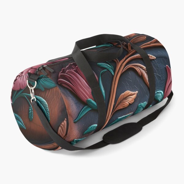 Item preview, Luxury Western Tooled Leather Peony and Rose Burgundy Floral Design designed and sold by CoastalEmp.