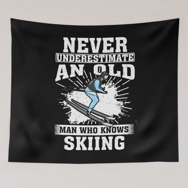 Item preview, Never Underestimate an Old Man Who knows Skiing designed and sold by CosmoKitsch.