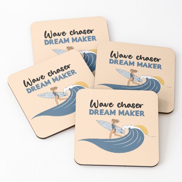 Item preview, Wave Chaser Dream Maker – Surfer Girl Running into the Ocean designed and sold by Sea Gem.