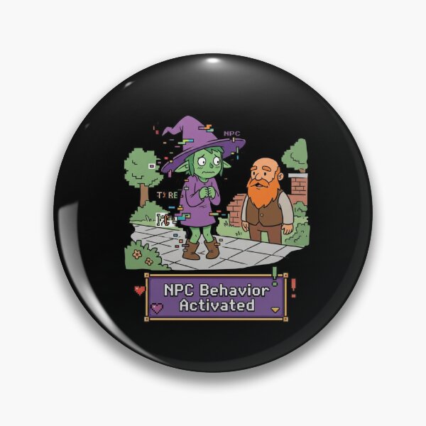 Item preview, NPC Behavior Activated Introvert Gaming Humor designed and sold by Quiet Mode Studio.