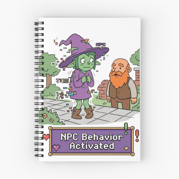 Item preview, NPC Behavior Activated Introvert Gaming Humor designed and sold by Quiet Mode Studio.