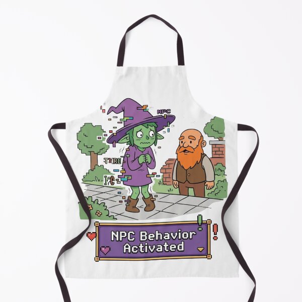 Item preview, NPC Behavior Activated Introvert Gaming Humor designed and sold by Quiet Mode Studio.