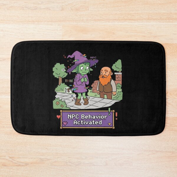 Item preview, NPC Behavior Activated Introvert Gaming Humor designed and sold by Quiet Mode Studio.