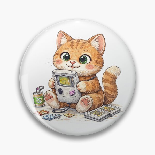Item preview, Retro Gamer Cat Holding a Console – Cute 8-Bit Gaming Sticker Illustration designed and sold by Felixuss.