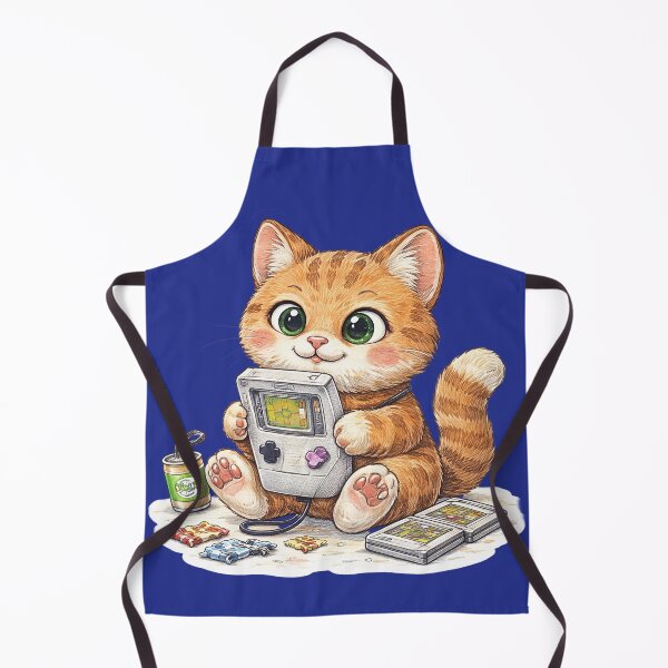 Item preview, Retro Gamer Cat Holding a Console – Cute 8-Bit Gaming Sticker Illustration designed and sold by Felixuss.